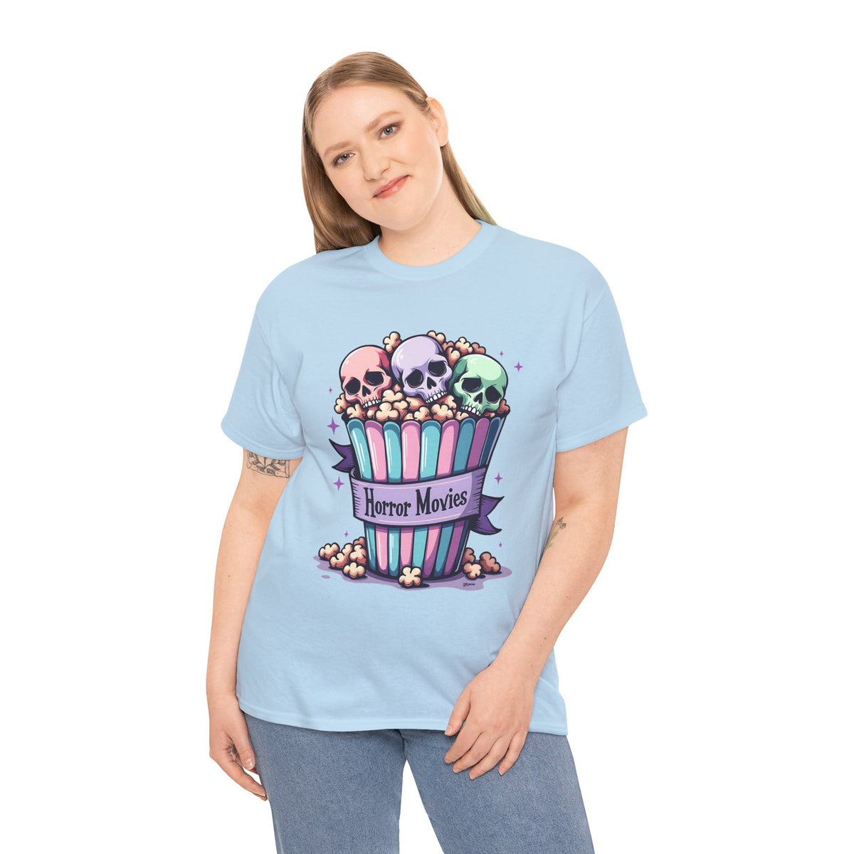Horror Movies Popcorn Bucket - Unisex Cotton Tee