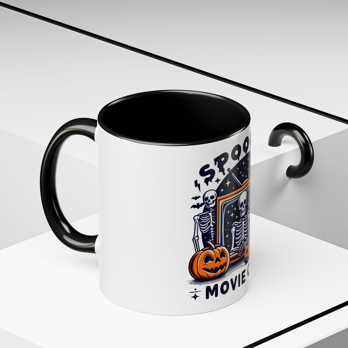 Spoooky Movie Club Skeletons - Color Accent Coffee Mug