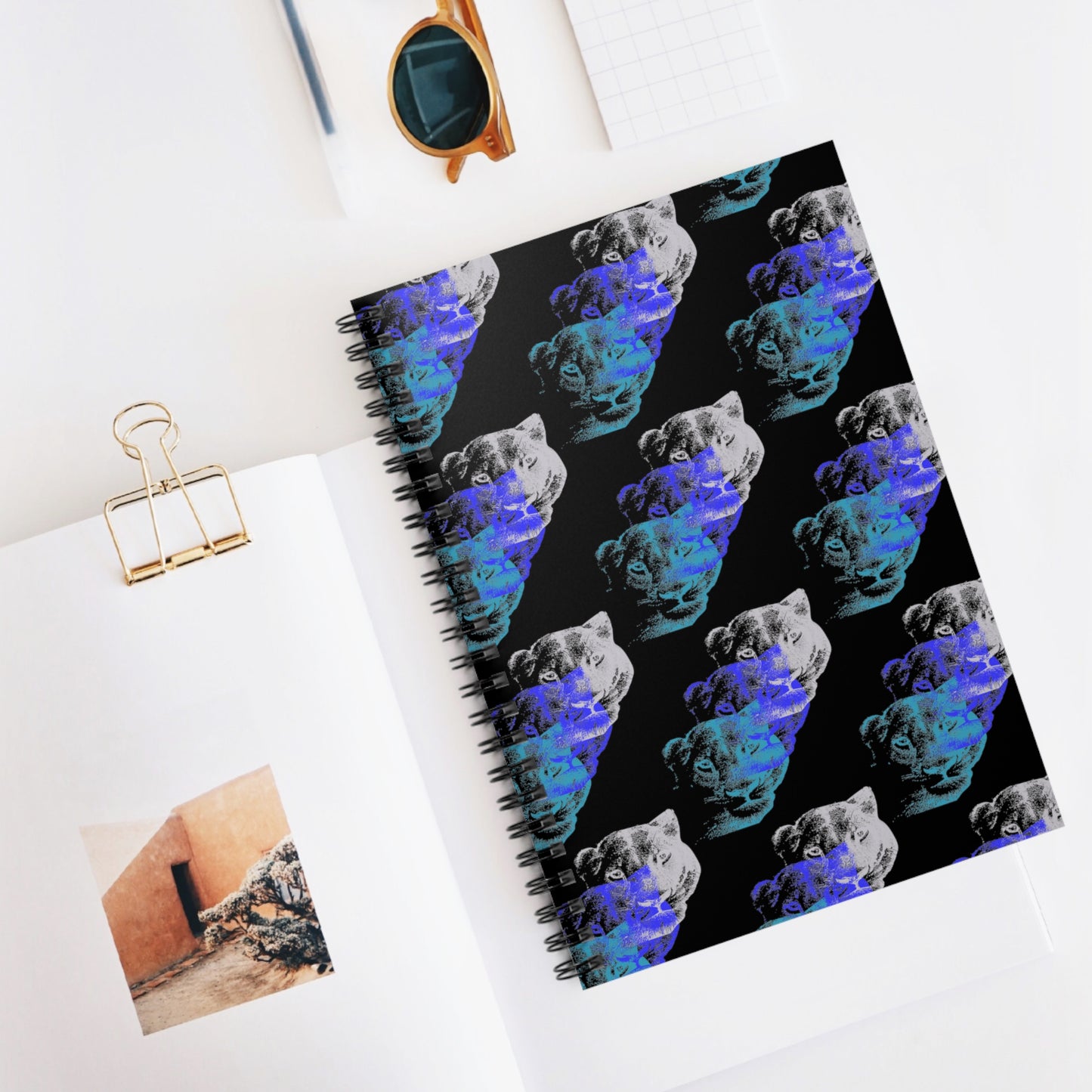 Lioness Arising - Spiral Notebook - Ruled Line - blk