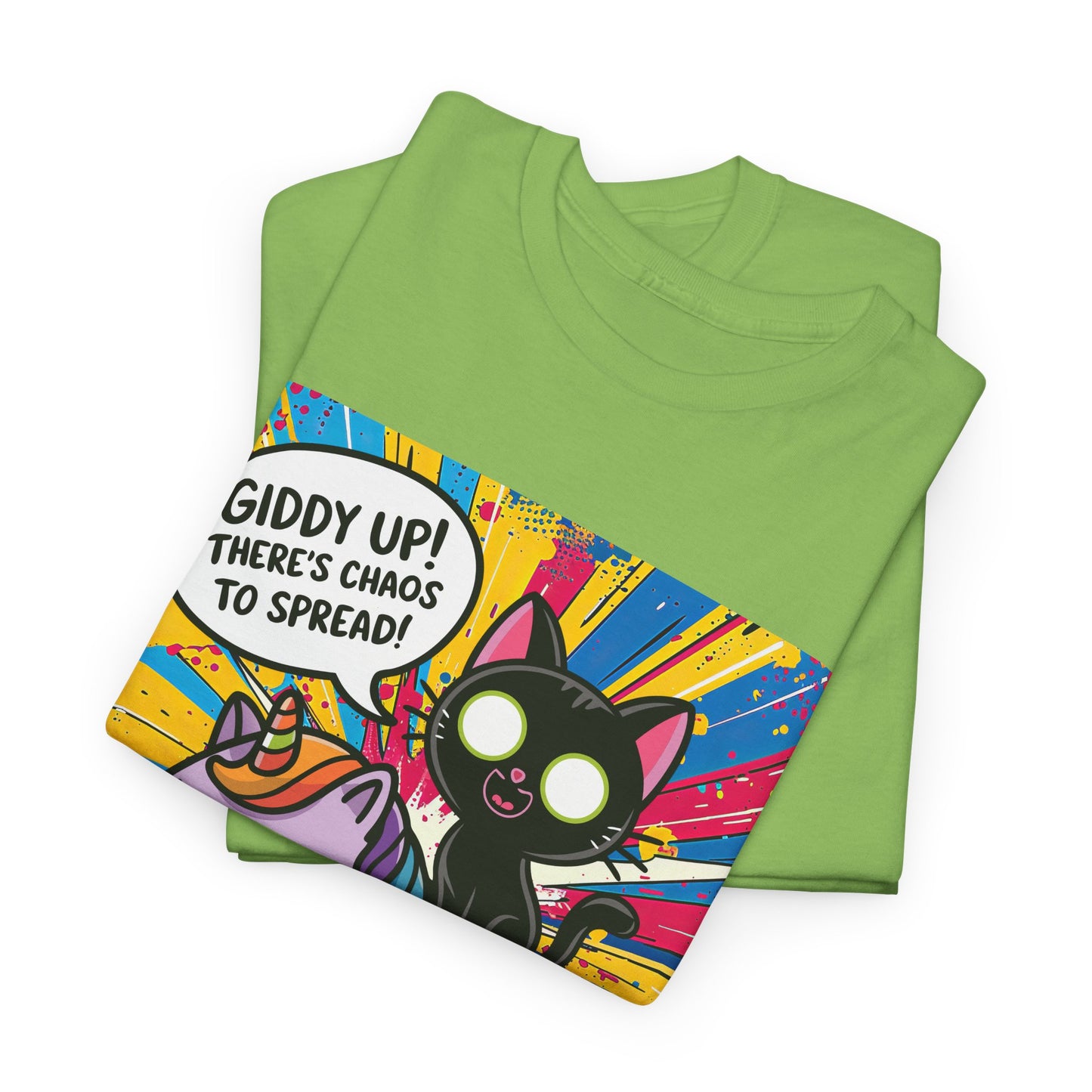 Giddy Up There’s Chaos To Spread - Unisex Heavy Cotton Tee