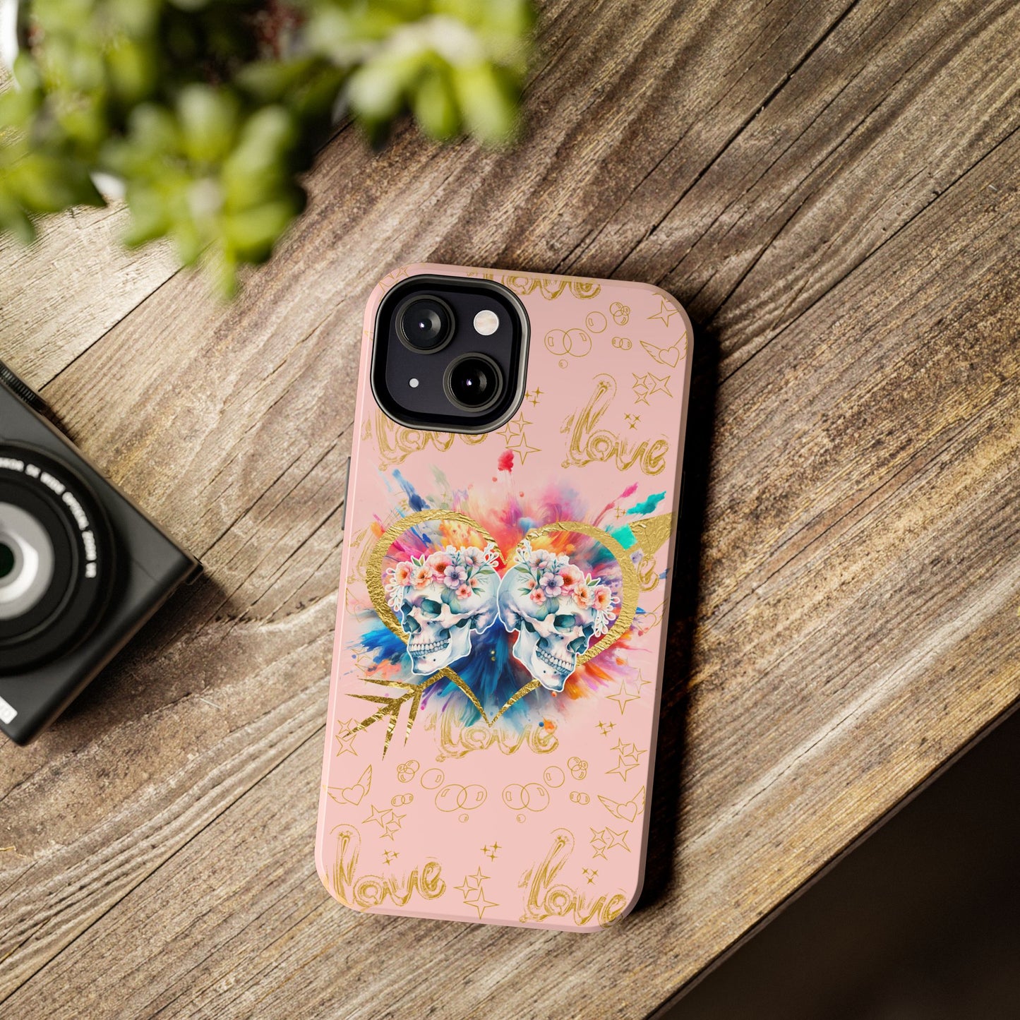 Love is Golden Watercolor (pink) - Tough Phone Cases