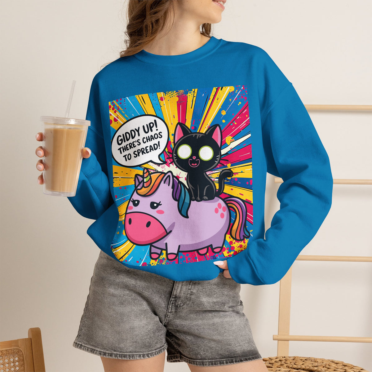 Giddy Up There's Chaos to Spread - Crewneck Sweatshirt