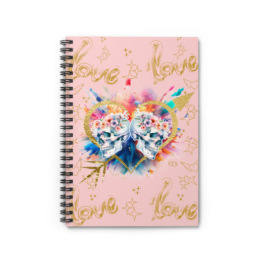 Love is Golden Watercolor (pink) - Spiral Notebook - Ruled Line
