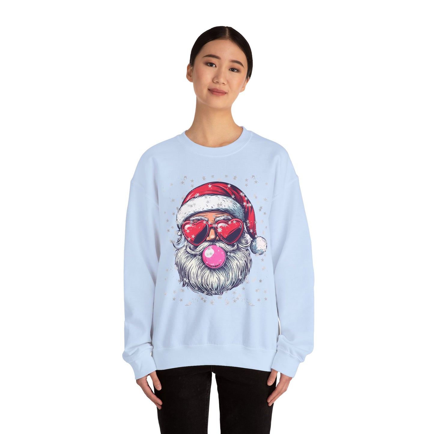 Retro Bubblegum Santa - Unisex Heavy Blend™ Crewneck Sweatshirt