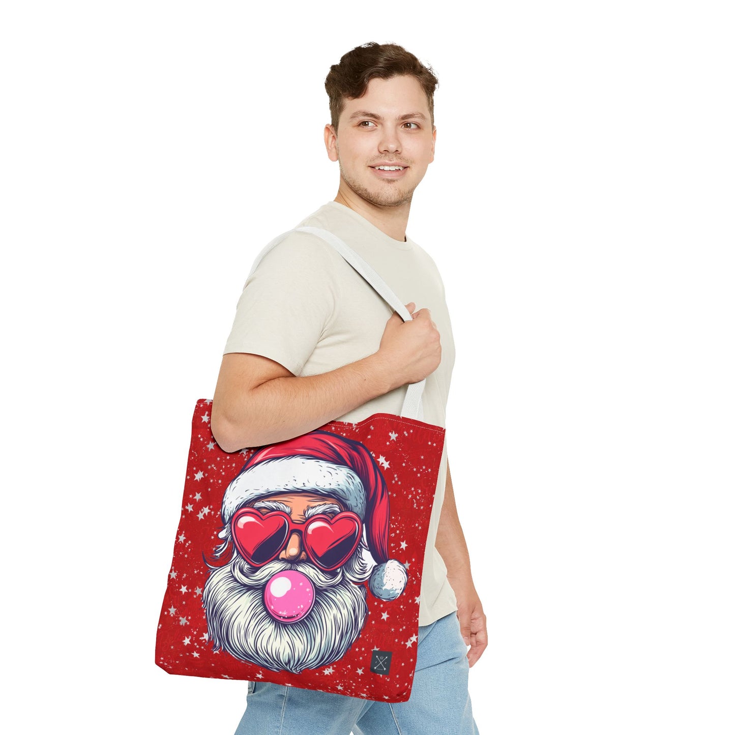 Retro Bubblegum Santa - Tote Bag (AOP)