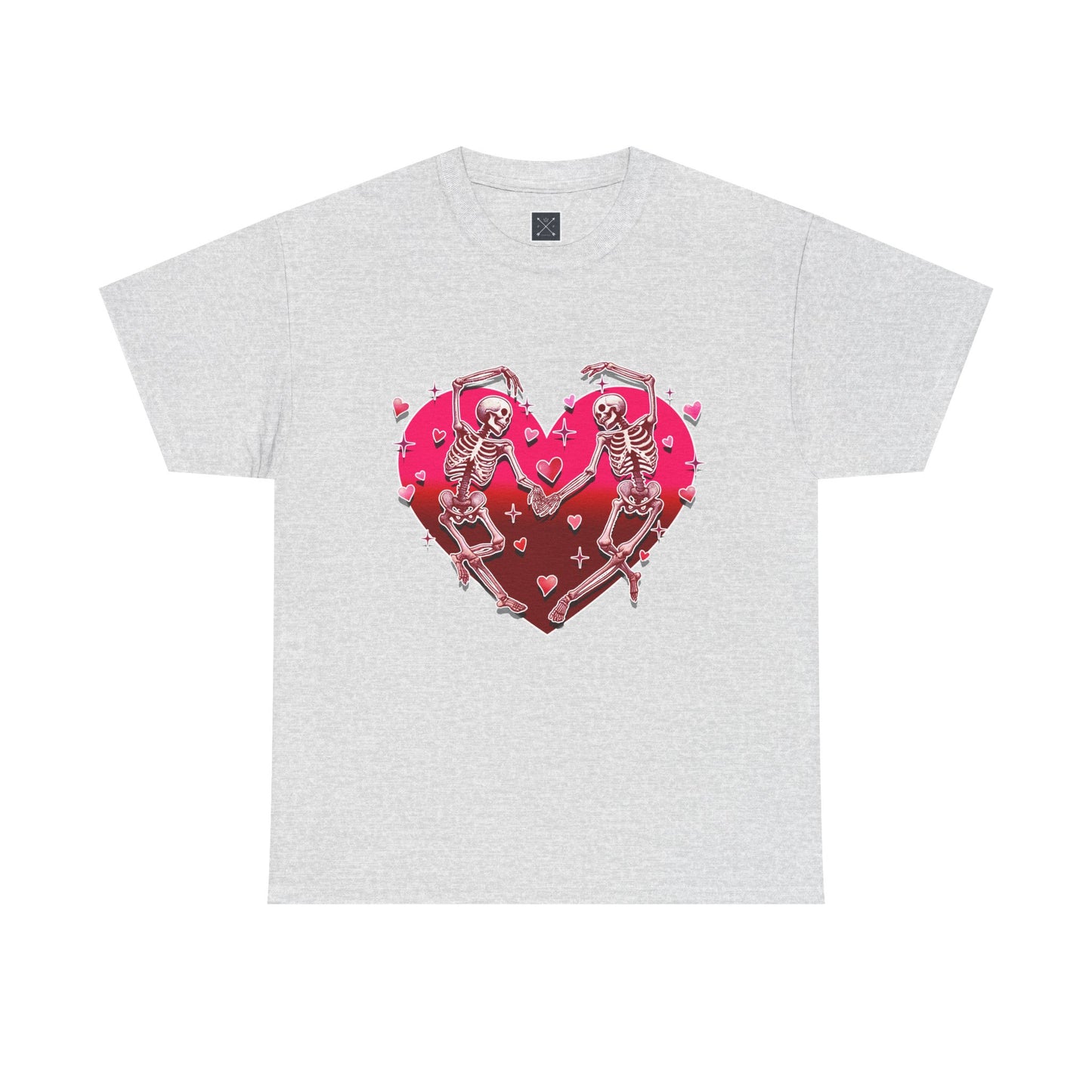 Skeleton Lovers Heart Graphic - Unisex Heavy Cotton T-shirt