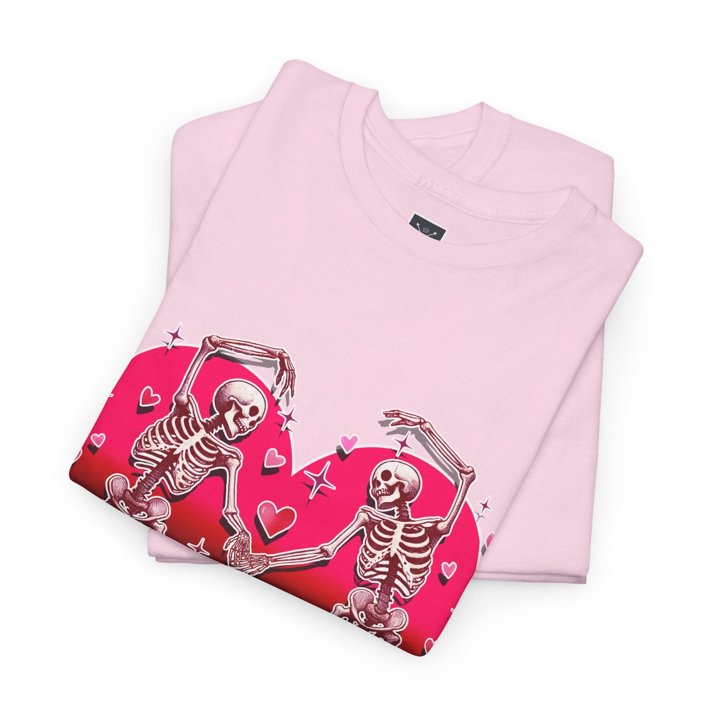 Skeleton Lovers Heart Graphic - Unisex Heavy Cotton T-shirt