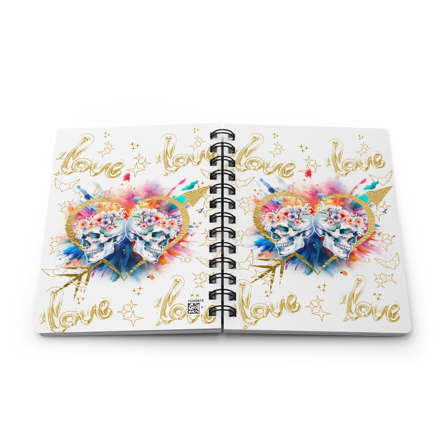 Love is Golden Watercolor (white) - Spiral Notebook - Ruled Line
