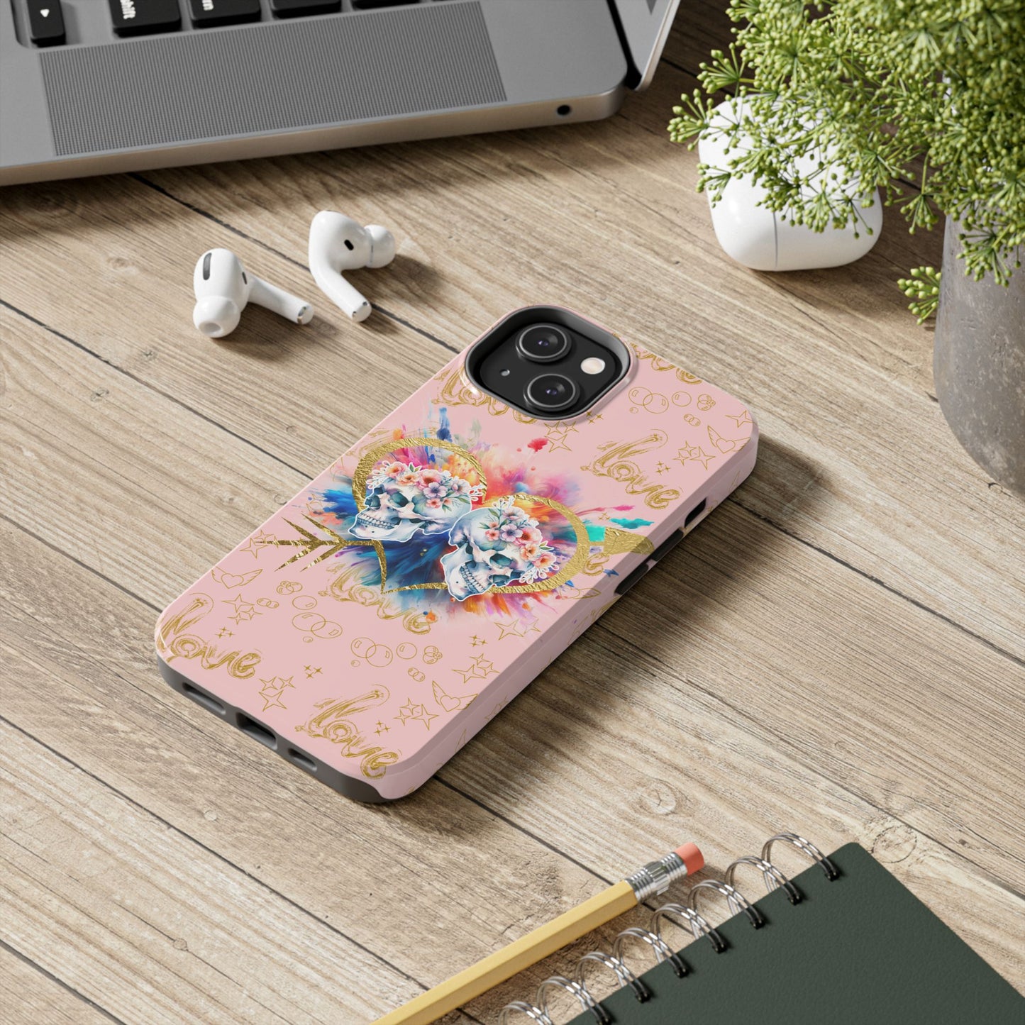 Love is Golden Watercolor (pink) - Tough Phone Cases