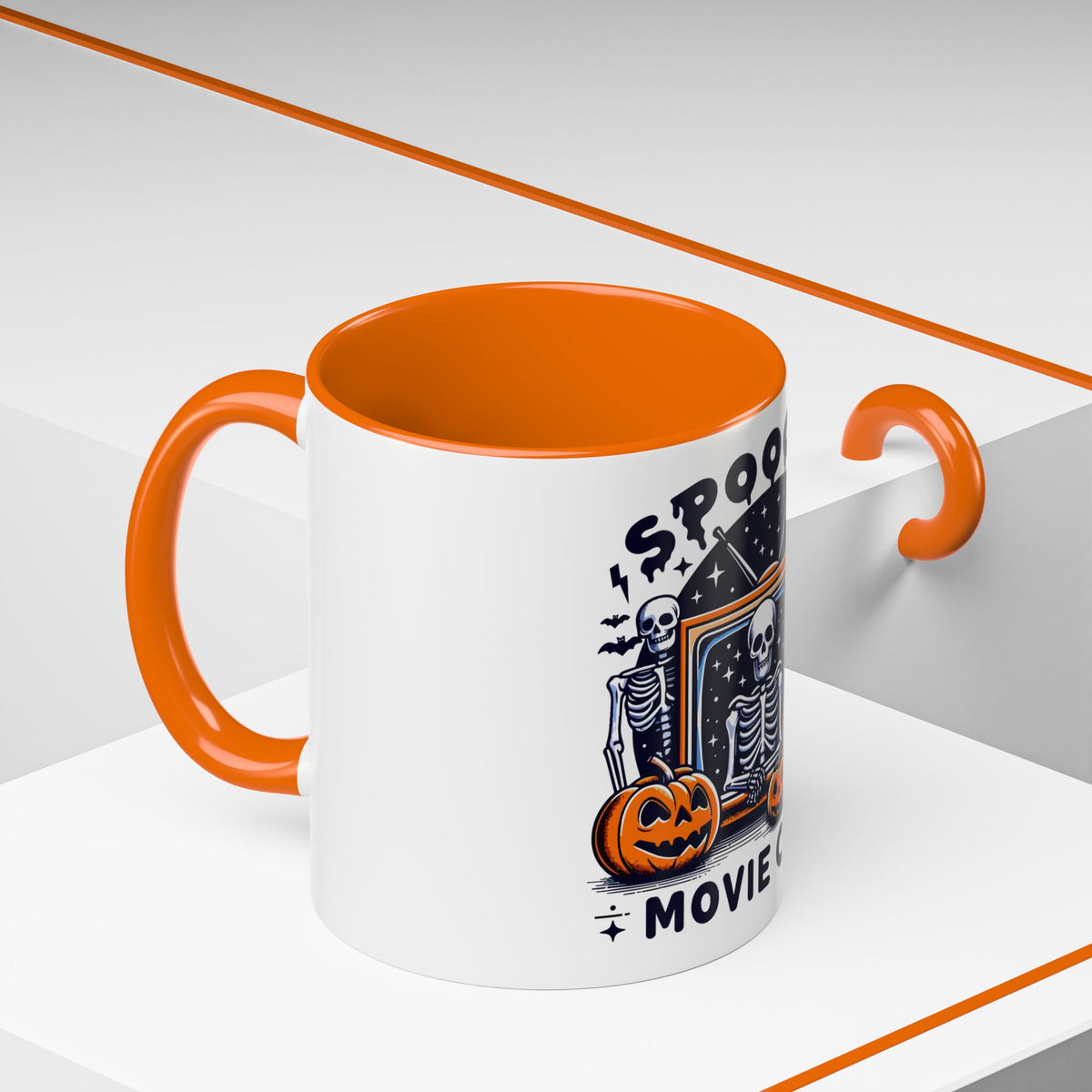 Spoooky Movie Club Skeletons - Color Accent Coffee Mug