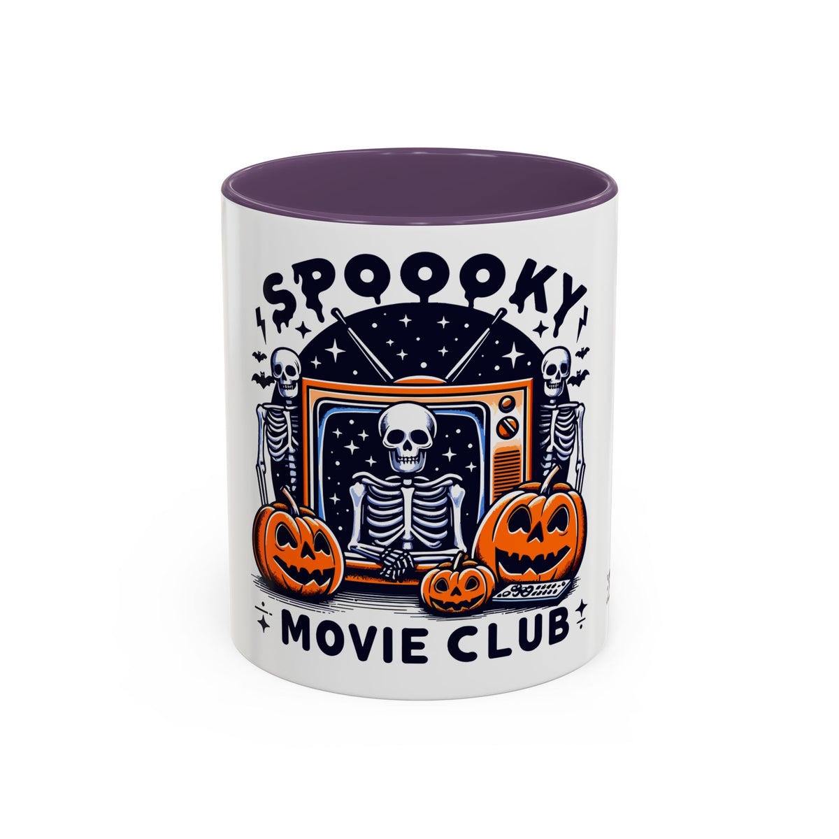 Spoooky Movie Club Skeletons - Color Accent Coffee Mug