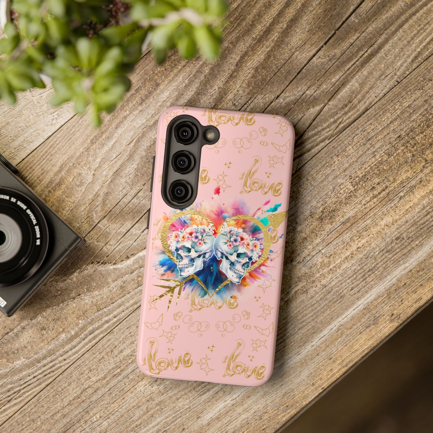 Love is Golden Watercolor (pink) - Tough Phone Cases