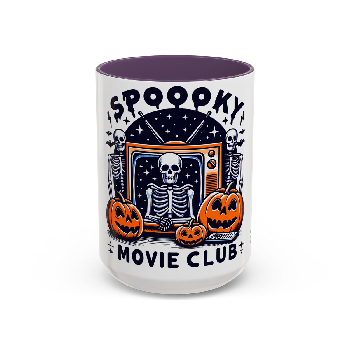 Spoooky Movie Club Skeletons - Color Accent Coffee Mug