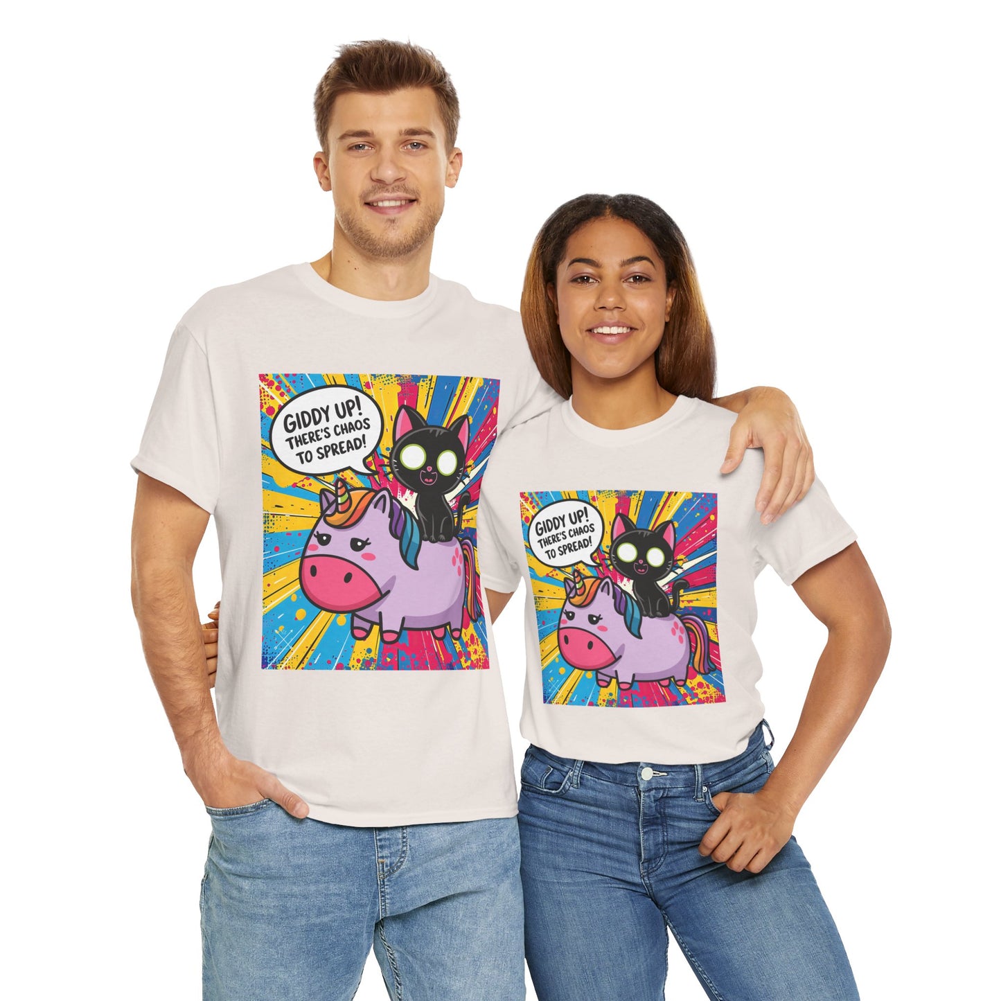 Giddy Up There’s Chaos To Spread - Unisex Heavy Cotton Tee