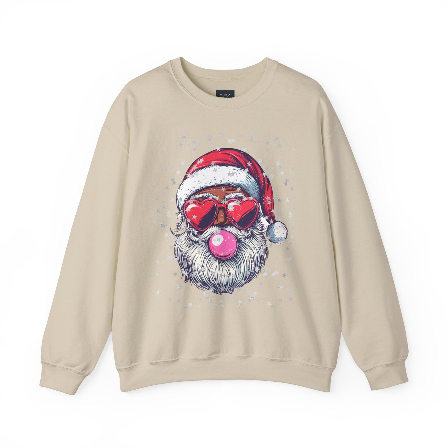 Retro Bubblegum Black Santa - Unisex Heavy Blend™ Crewneck Sweatshirt