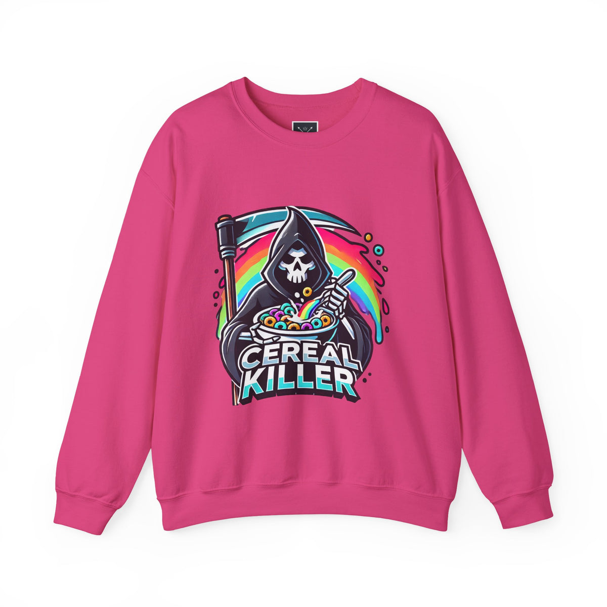 Cereal Killer Crewneck Sweatshirt — Funny Grim Reaper Cereal Graphic