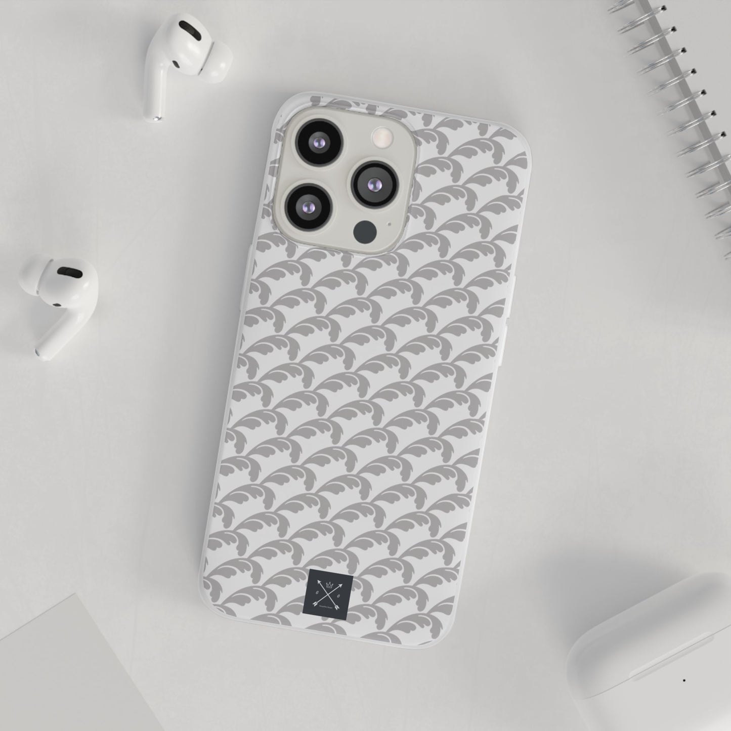 Beautiful Beloved Flourish (silver/white) - Flexi Phone Cases