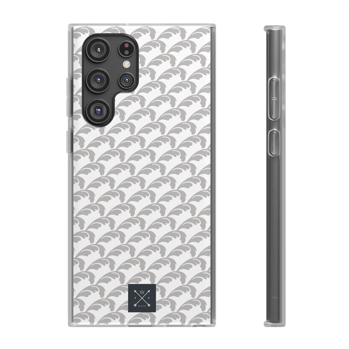 Beautiful Beloved Flourish (silver/white) - Flexi Phone Cases