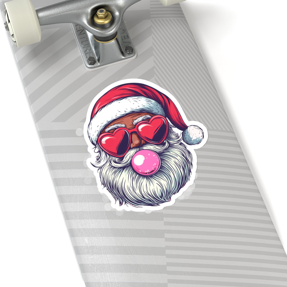 Christmas Stickers - Retro Black Bubblegum Santa