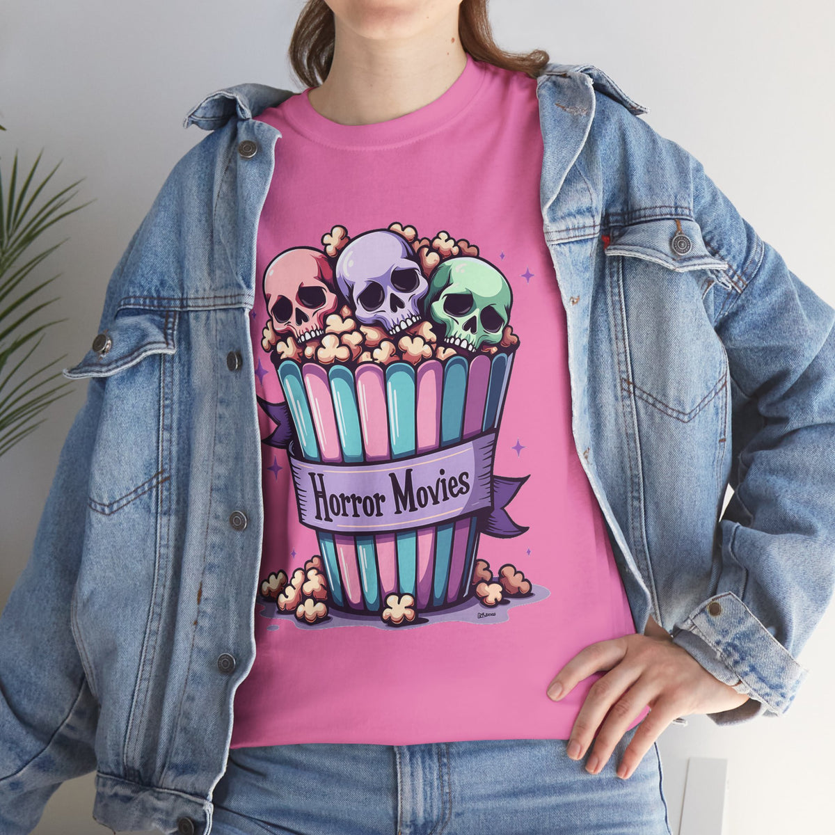 Horror Movies Popcorn Bucket - Unisex Cotton Tee