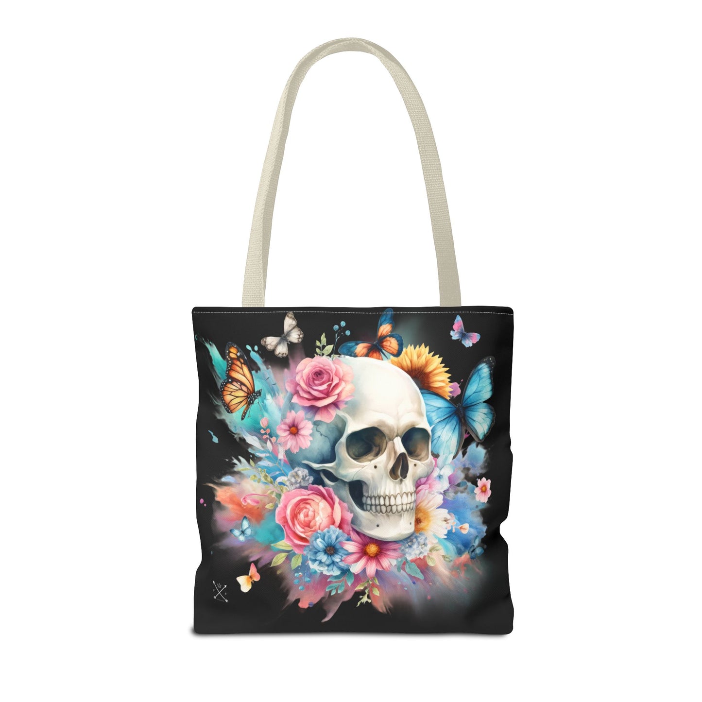 Watercolor Skull and Butterflies - Tote Bag (AOP)