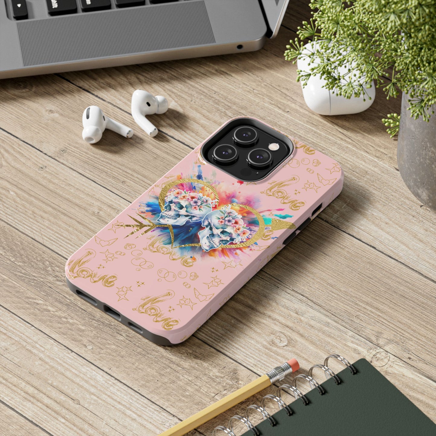 Love is Golden Watercolor (pink) - Tough Phone Cases