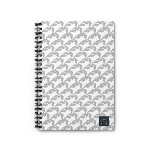 Beautiful Beloved Flourish (silver/white) - Spiral Notebook - Ruled Line