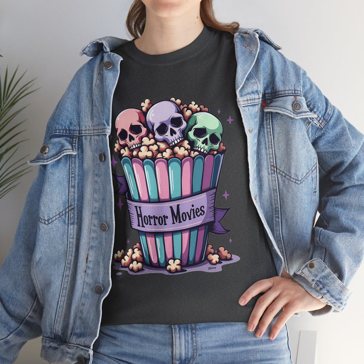 Horror Movies Popcorn Bucket - Unisex Cotton Tee