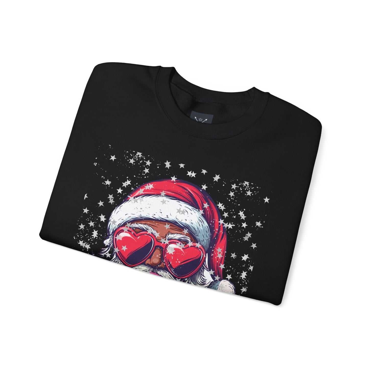 Retro Bubblegum Black Santa - Unisex Heavy Blend™ Crewneck Sweatshirt
