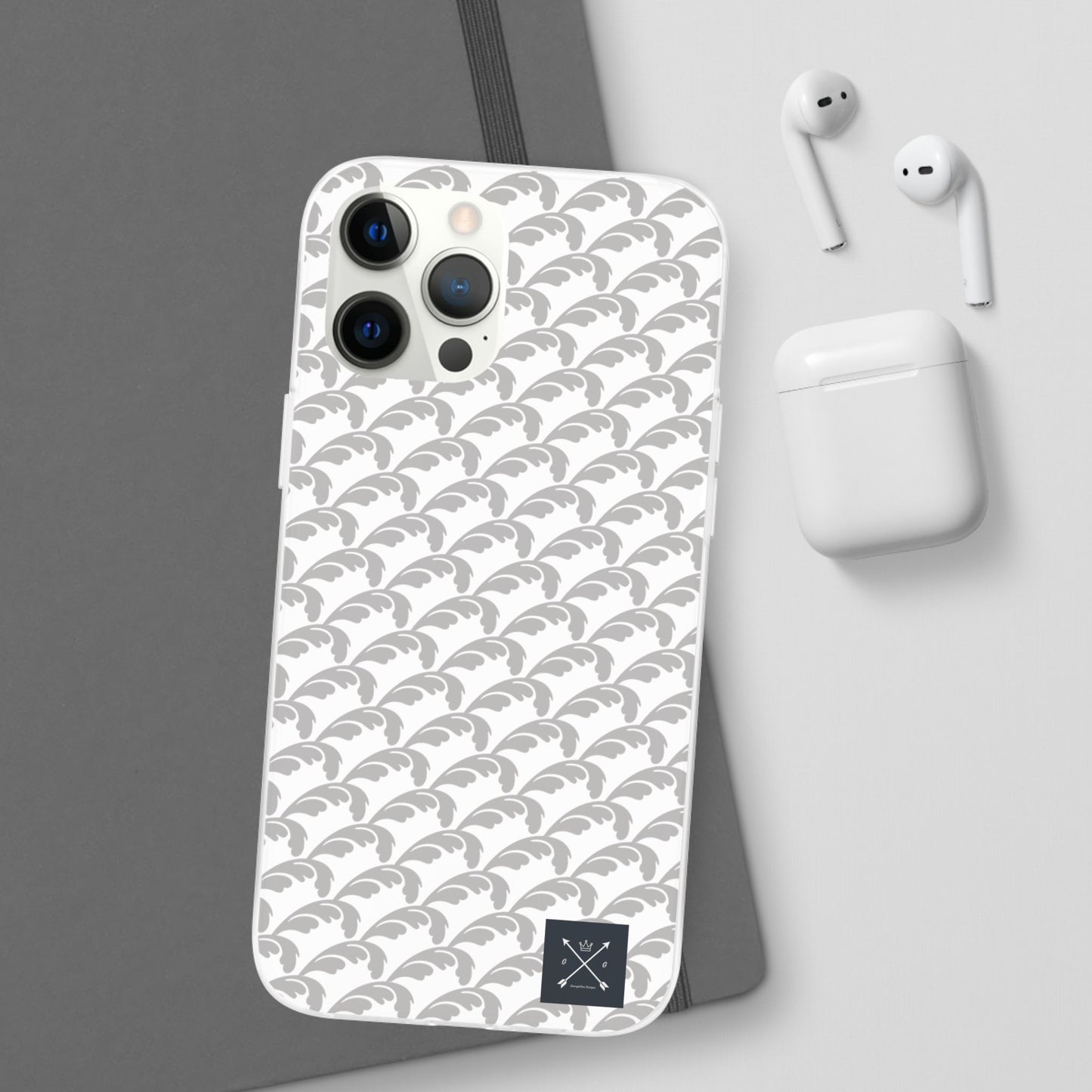 Beautiful Beloved Flourish (silver/white) - Flexi Phone Cases