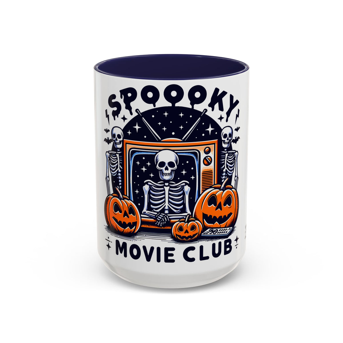 Spoooky Movie Club Skeletons - Color Accent Coffee Mug