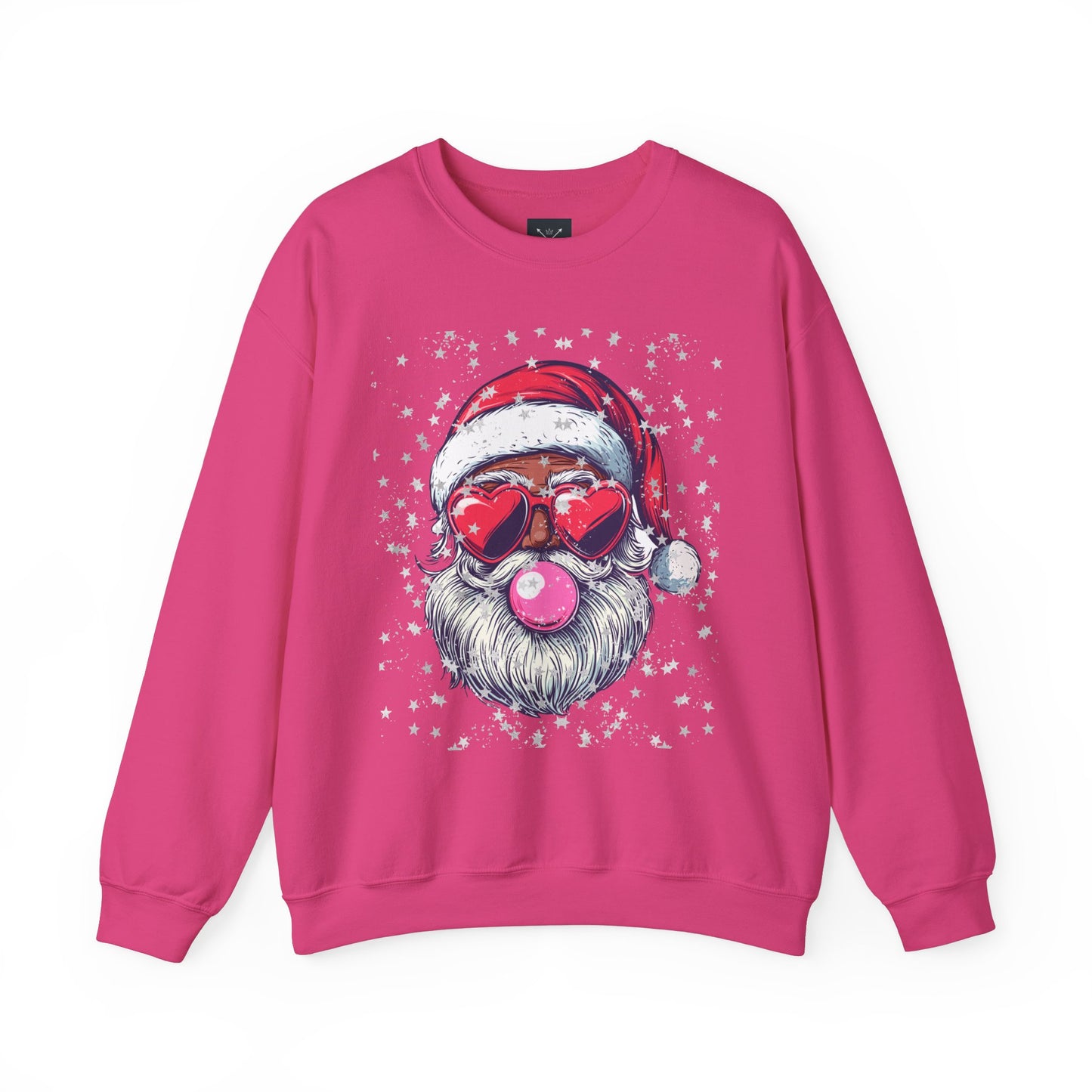 Retro Bubblegum Black Santa - Unisex Heavy Blend™ Crewneck Sweatshirt