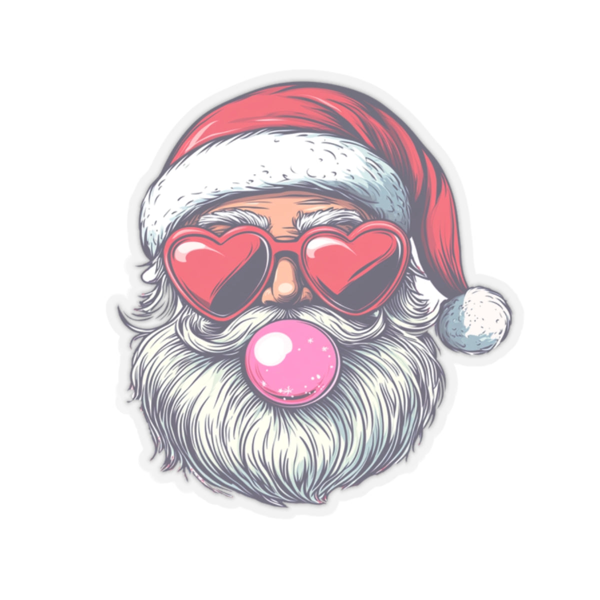 Christmas Stickers - Retro Bubblegum Santa