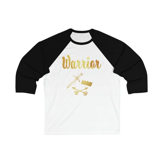 Gold and Bold Warrior - Unisex- 3/4 Sleeve Baseball Tee