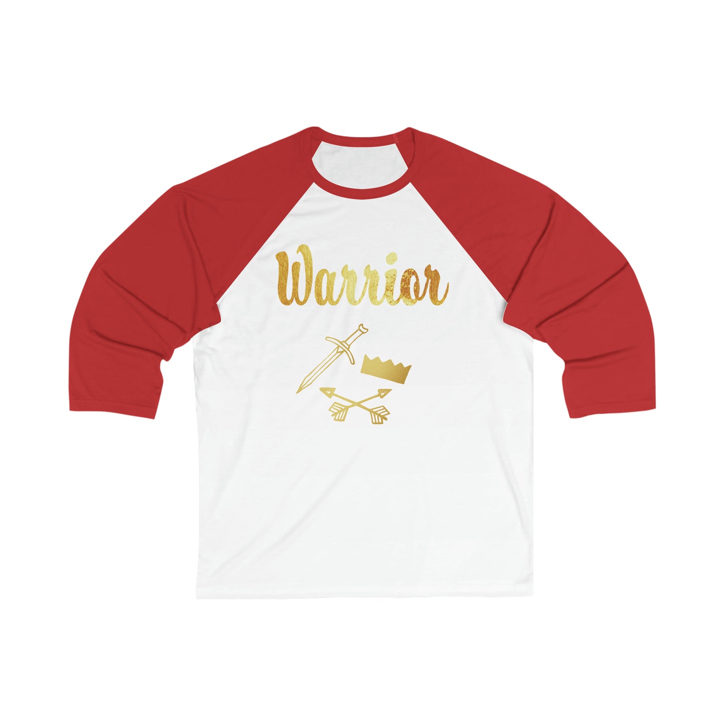 Gold and Bold Warrior - Unisex- 3/4 Sleeve Baseball Tee