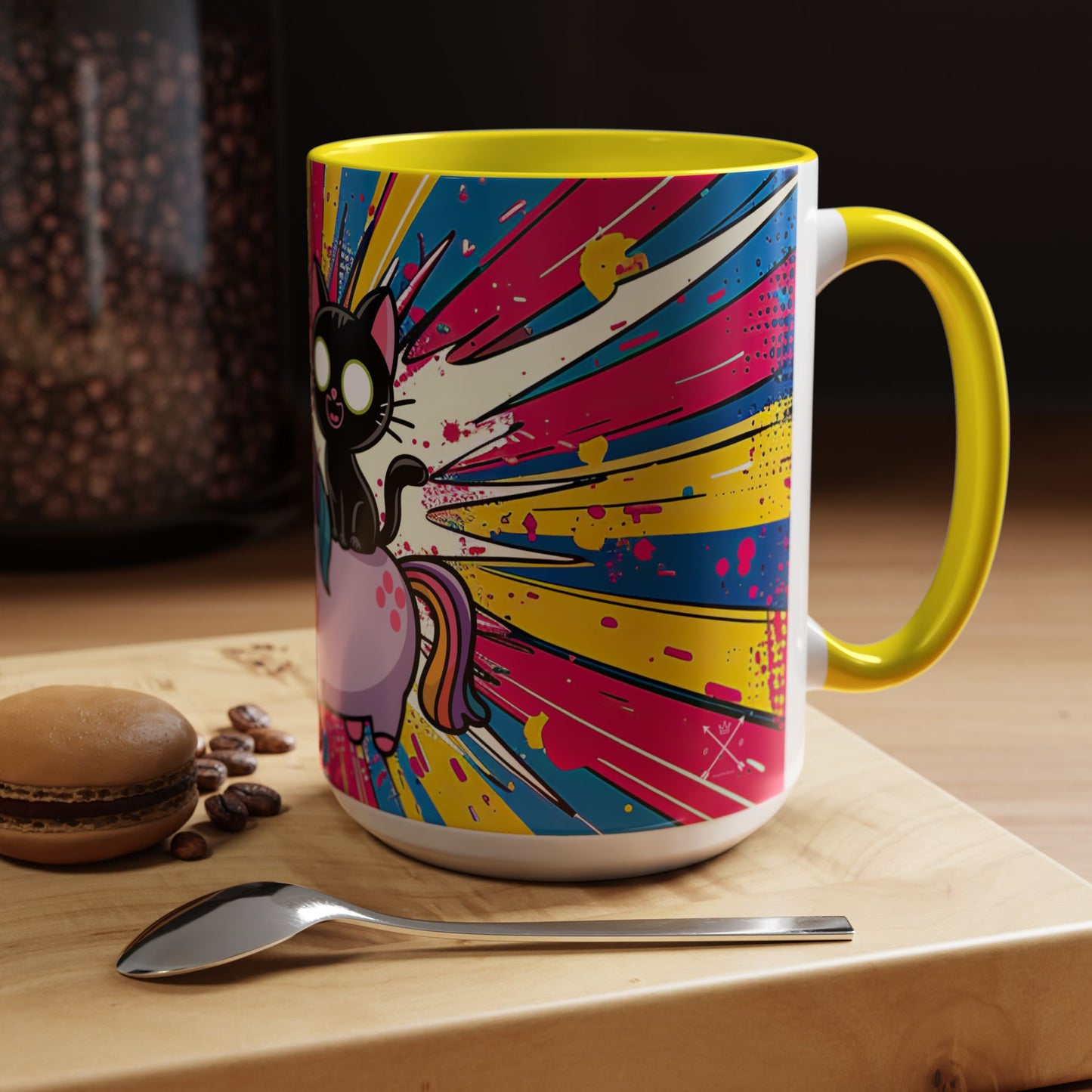 Giddy Up There's Chaos To Spread, Unicorn Cat Design - (11oz or 15oz) Coffee Mug