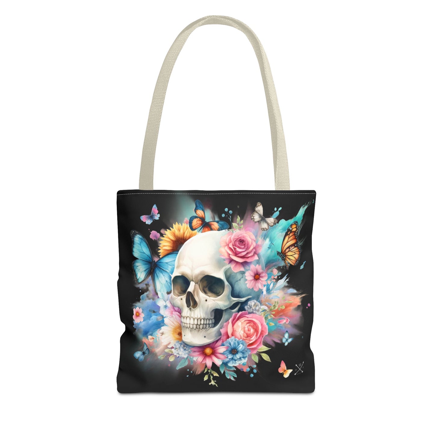 Watercolor Skull and Butterflies - Tote Bag (AOP)