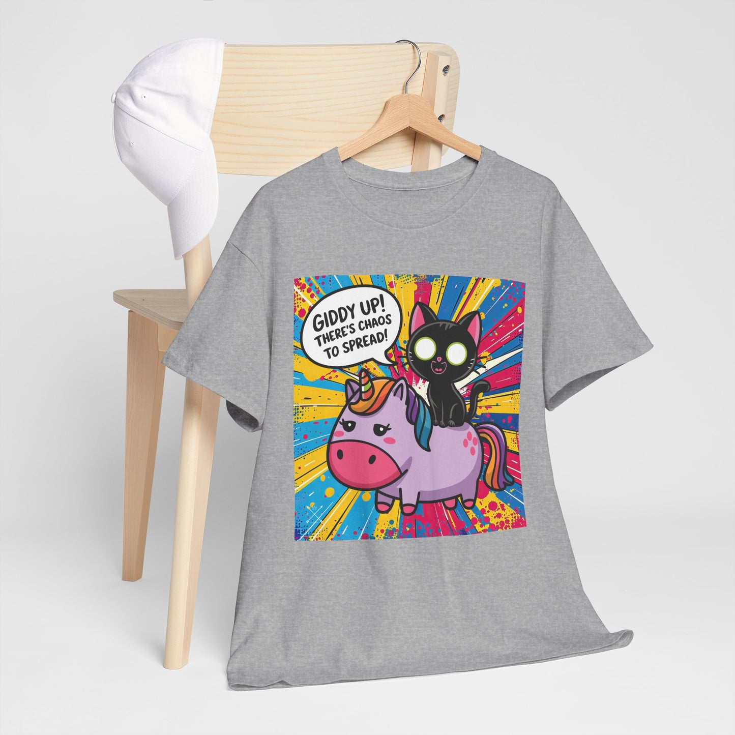 Giddy Up There’s Chaos To Spread - Unisex Heavy Cotton Tee