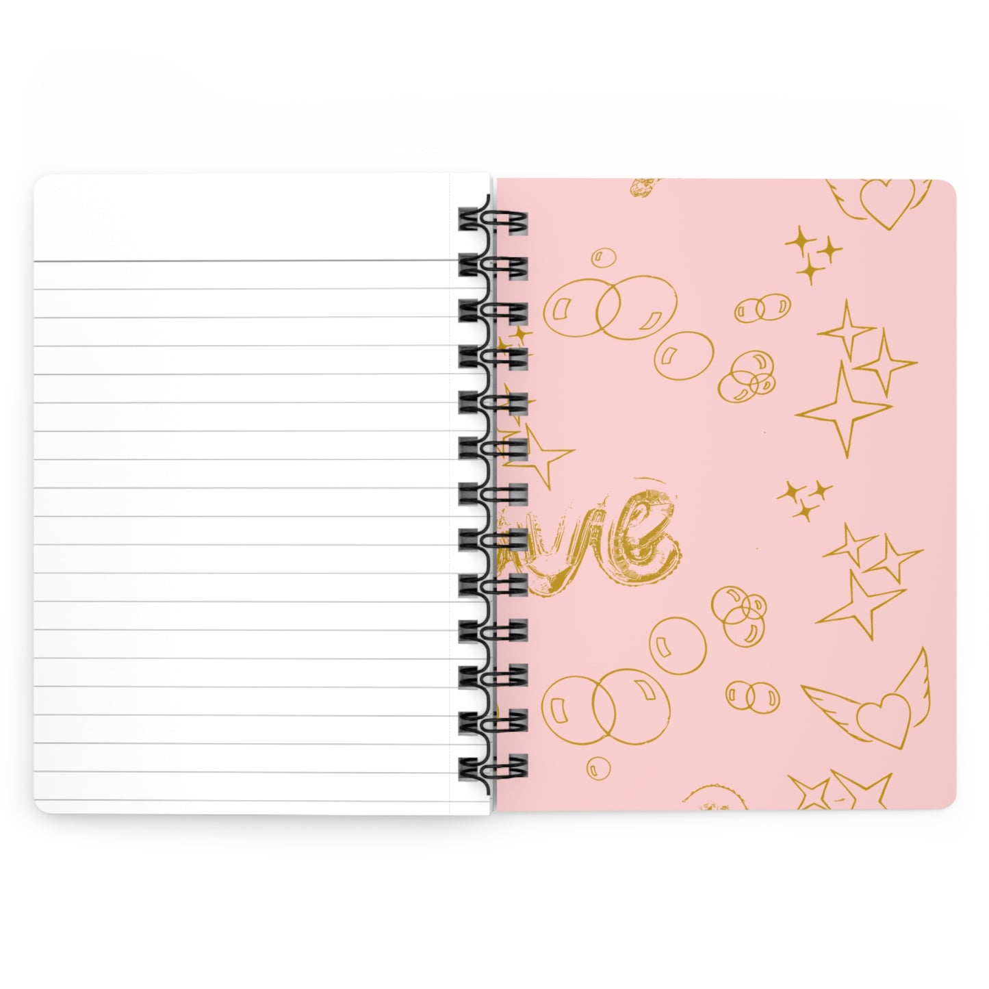 Love is Golden Watercolor (pink) - Spiral Notebook - Ruled Line