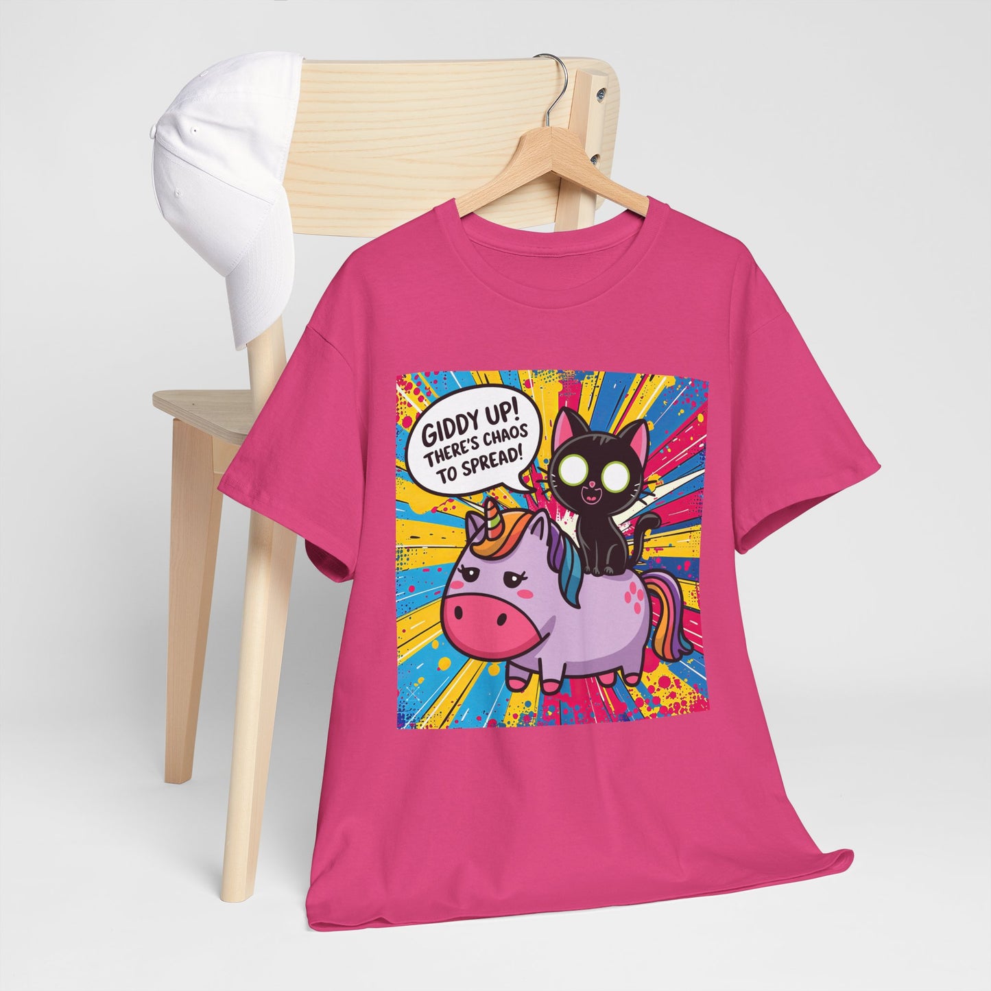 Giddy Up There’s Chaos To Spread - Unisex Heavy Cotton Tee