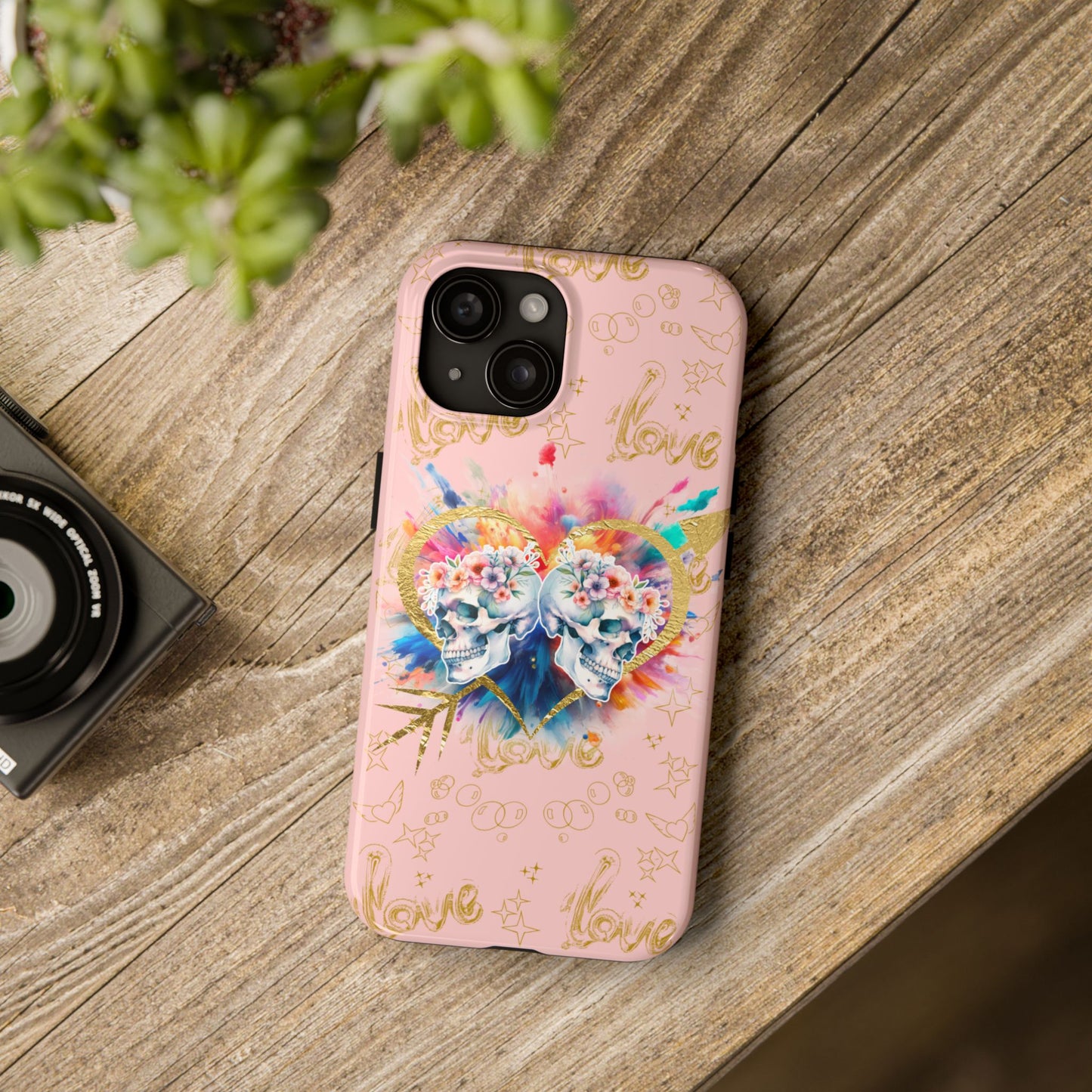 Love is Golden Watercolor (pink) - Tough Phone Cases