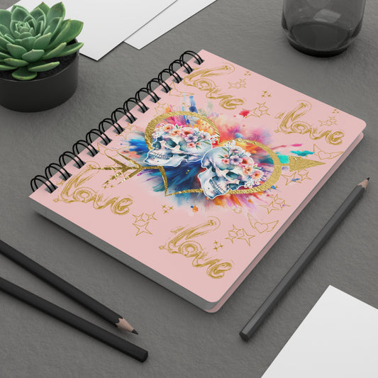 Love is Golden Watercolor (pink) - Spiral Notebook - Ruled Line