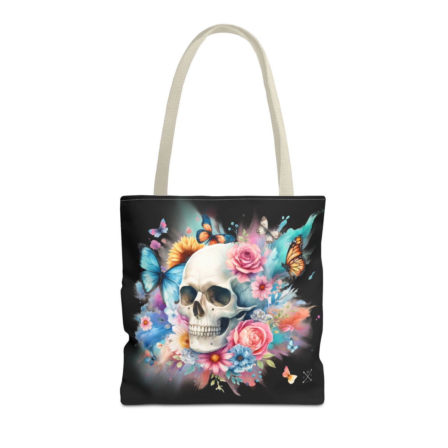 Watercolor Skull and Butterflies - Tote Bag (AOP)