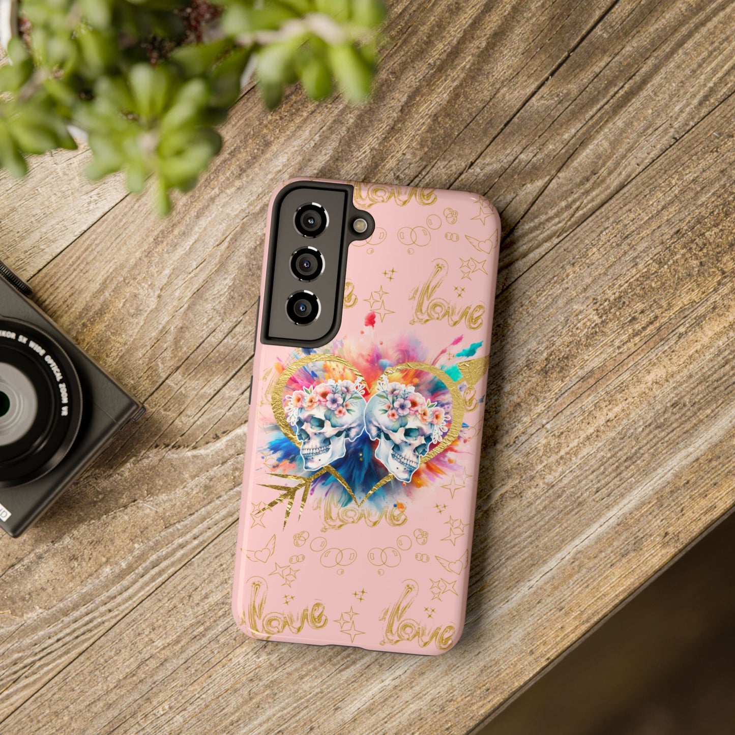 Love is Golden Watercolor (pink) - Tough Phone Cases
