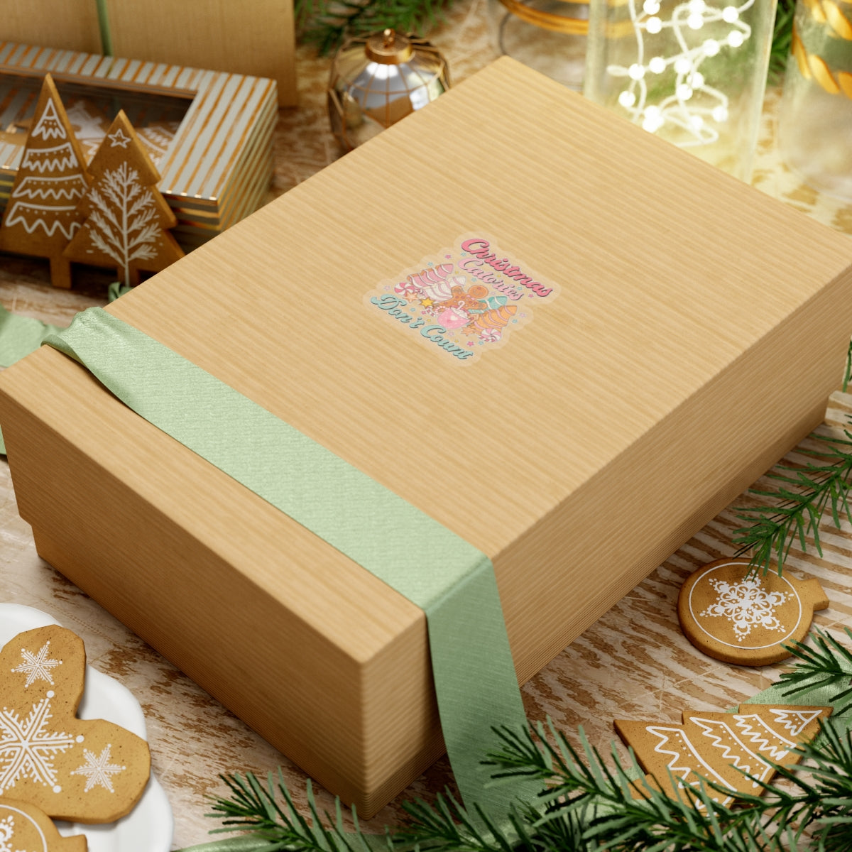 Kiss-Cut Stickers - Christmas Calories Don't Count, Christmas Cookies