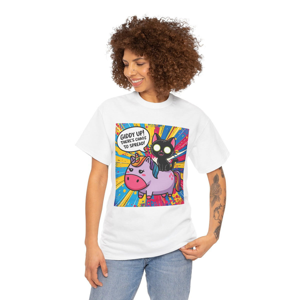 Giddy Up There’s Chaos To Spread - Unisex Heavy Cotton Tee