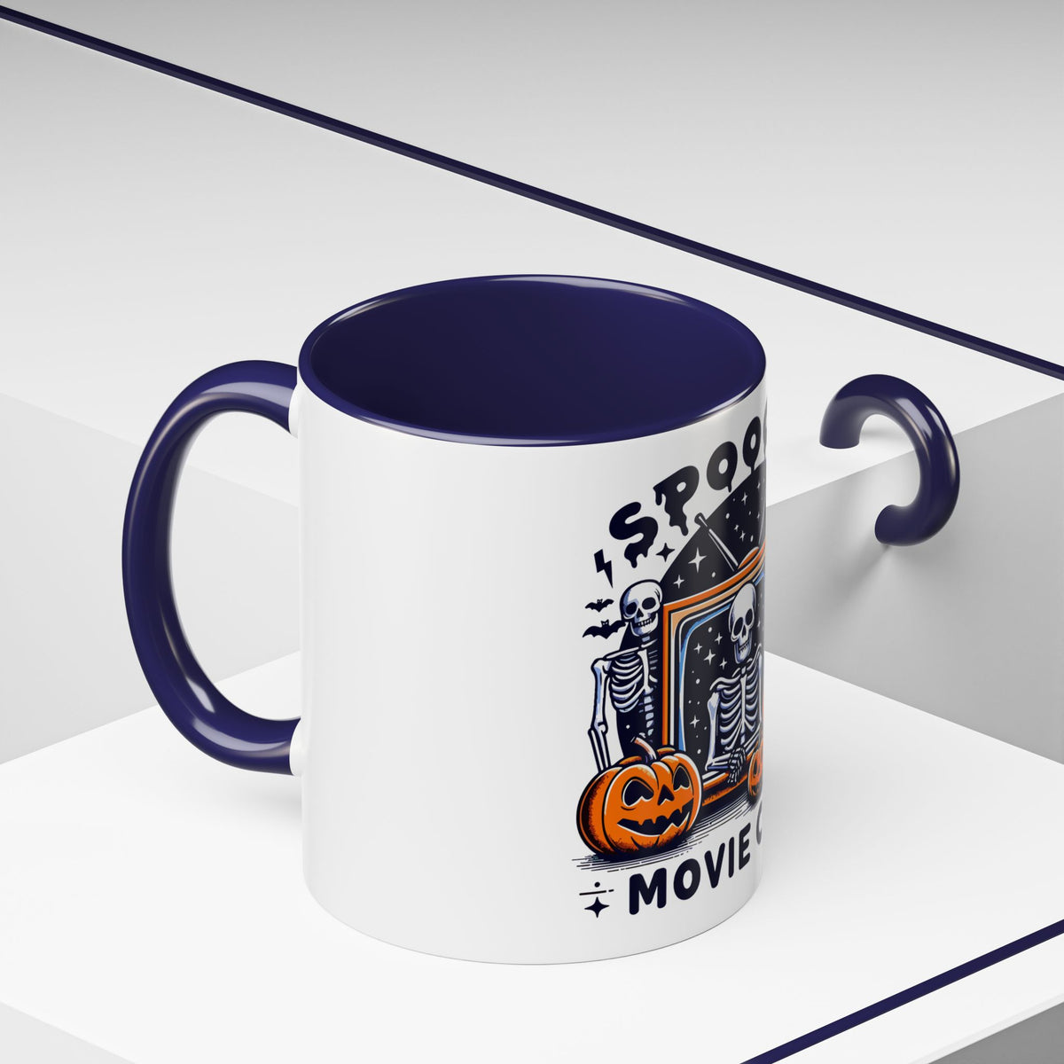 Spoooky Movie Club Skeletons - Color Accent Coffee Mug