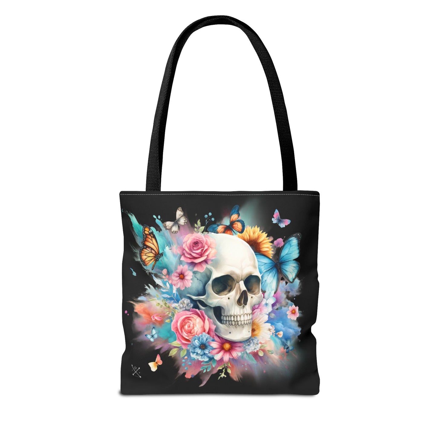 Watercolor Skull and Butterflies - Tote Bag (AOP)