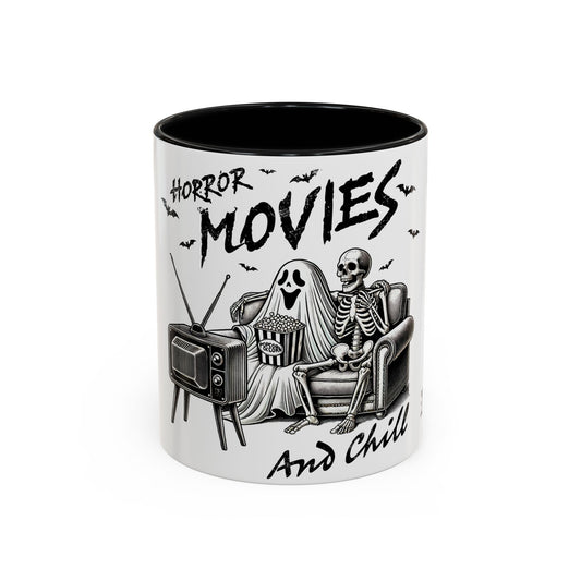 Horror Movies and Chill - Accent Coffee Mug (11, 15oz)