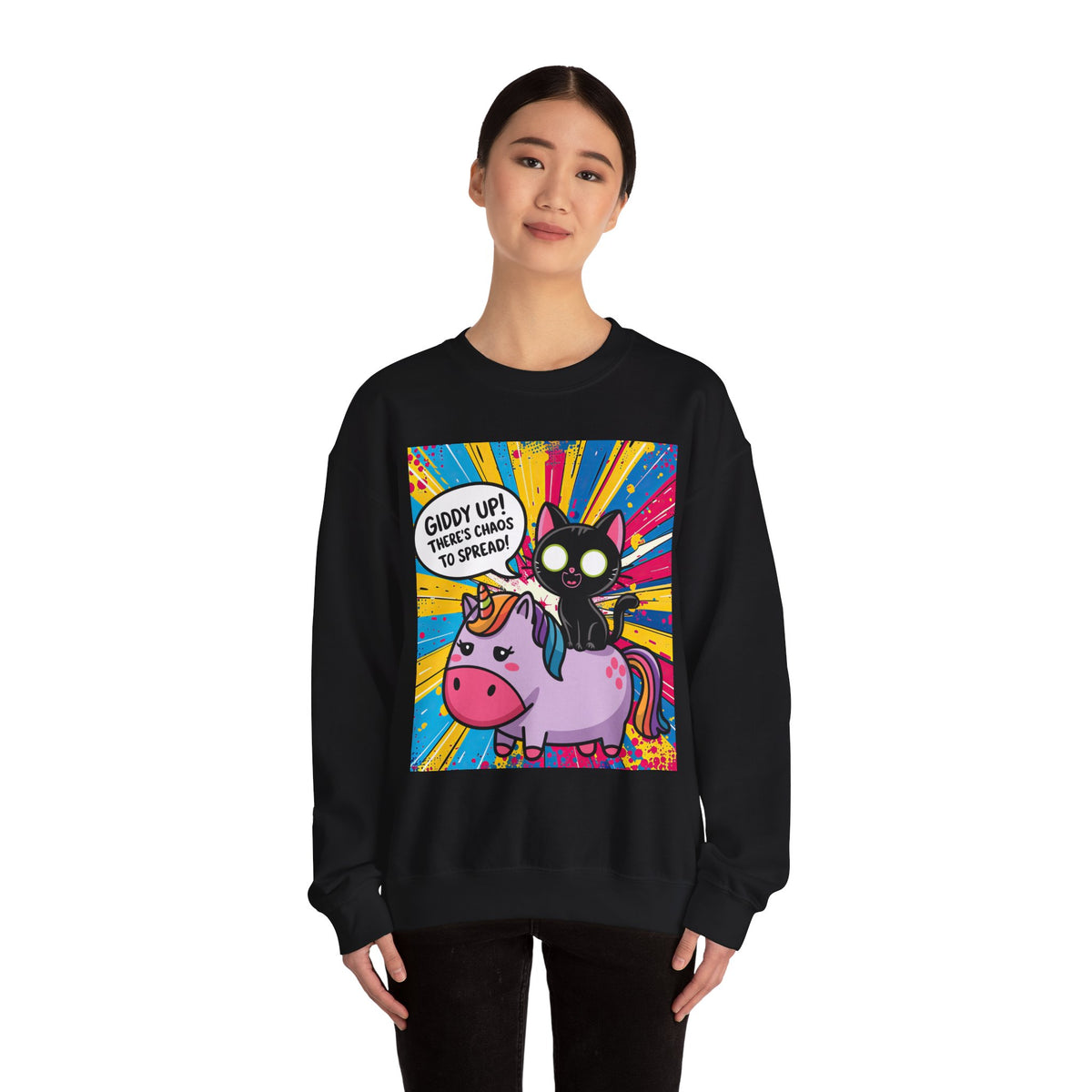 Giddy Up There's Chaos to Spread - Crewneck Sweatshirt